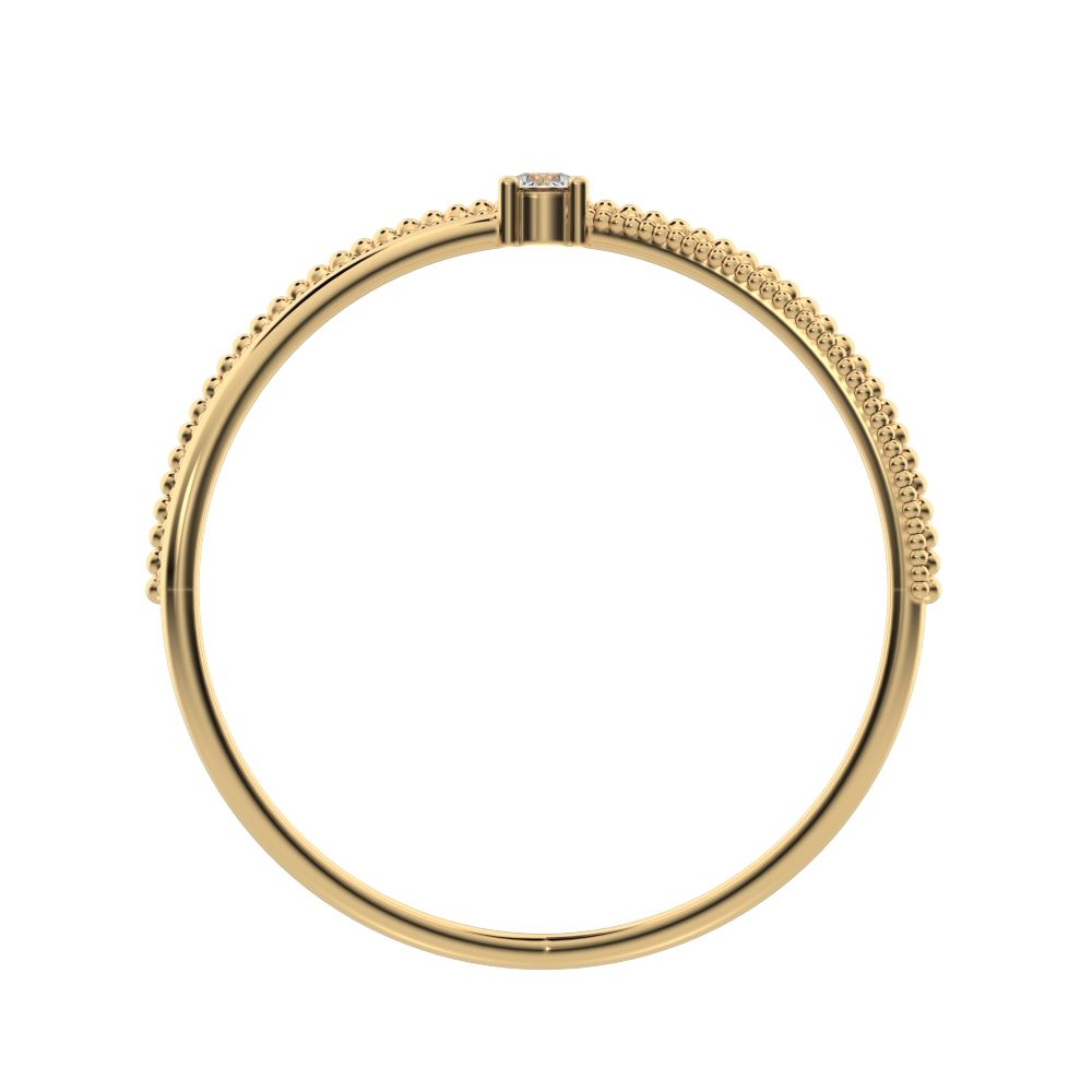 0.03 ct Round Cut Moissanite dainty Minimalist crisscross X ring halo cocktail 14K / 18K Solid Yellow Gold everyday wedding band