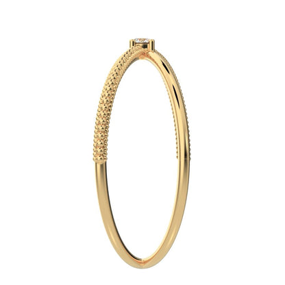 0.03 ct Round Cut Moissanite dainty Minimalist crisscross X ring halo cocktail 14K / 18K Solid Yellow Gold everyday wedding band