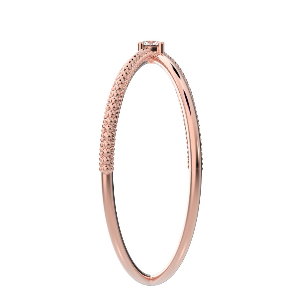 0.03 ct Round Cut Simulated Clear Diamond dainty Minimalist crisscross X ring halo cocktail 14K / 18K Solid Rose Gold everyday wedding band