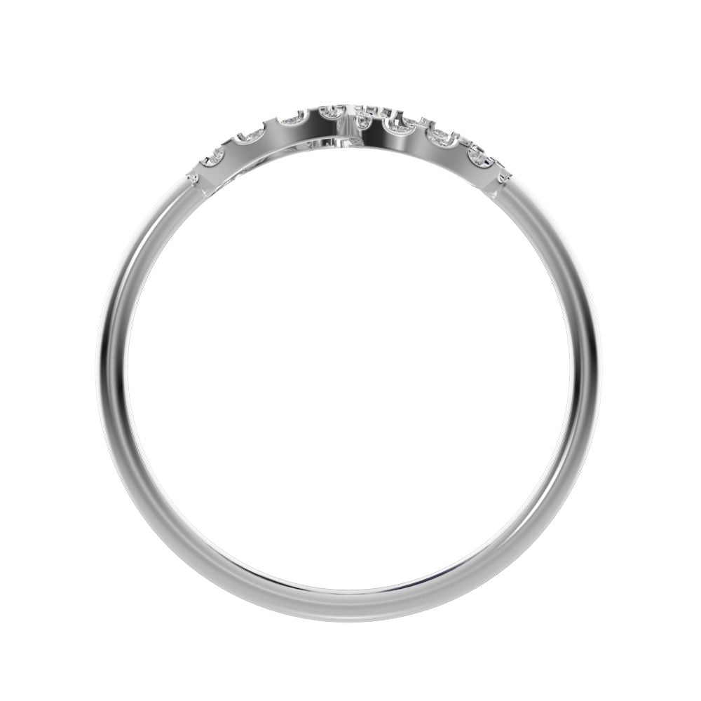 0.165 ct Round Cut Moissanite dainty Minimalist Stackable infinity light cocktail 14K / 18K Solid White Gold everyday ring