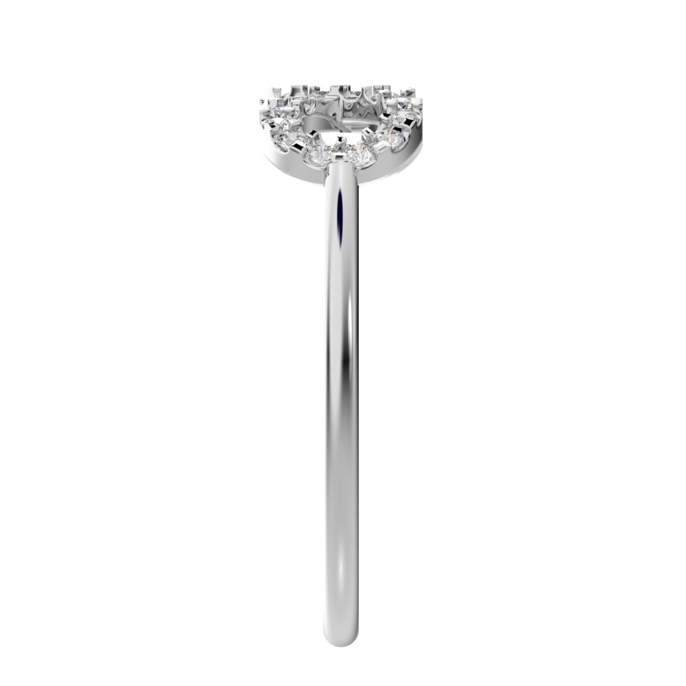 0.165 ct Round Cut Moissanite dainty Minimalist Stackable infinity light cocktail 14K / 18K Solid White Gold everyday ring