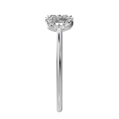 0.165 ct Round Cut Moissanite dainty Minimalist Stackable infinity light cocktail 14K / 18K Solid White Gold everyday ring