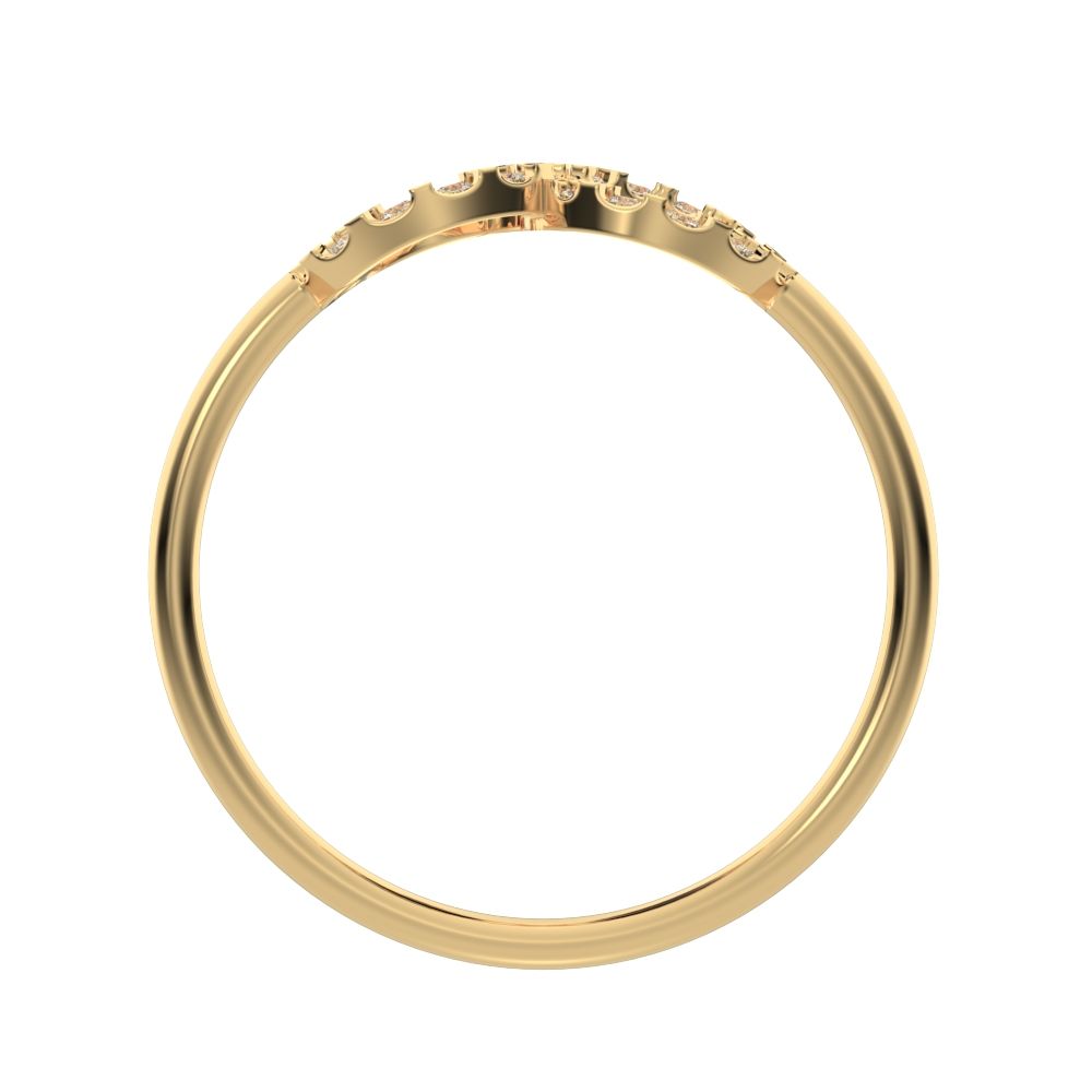 0.165 ct Round Cut Moissanite dainty Minimalist Stackable infinity light cocktail 14K / 18K Solid Yellow Gold everyday ring