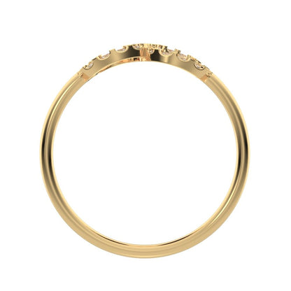 0.165 ct Round Cut Moissanite dainty Minimalist Stackable infinity light cocktail 14K / 18K Solid Yellow Gold everyday ring