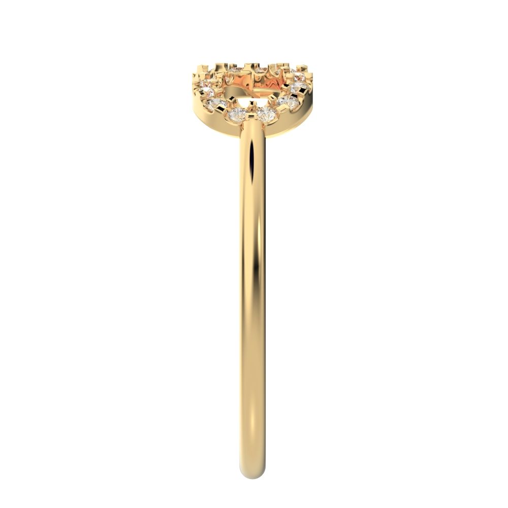 0.165 ct Round Cut Moissanite dainty Minimalist Stackable infinity light cocktail 14K / 18K Solid Yellow Gold everyday ring