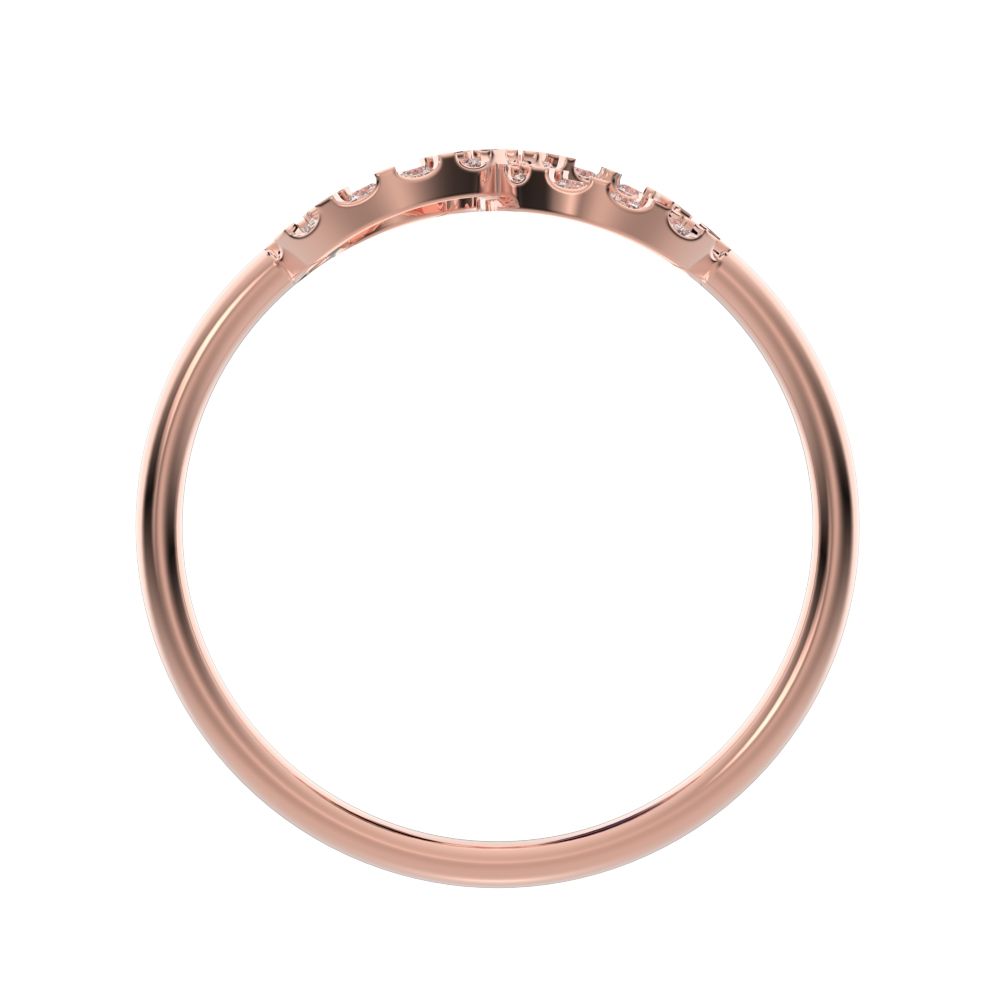 0.165 ct Round Cut Moissanite dainty Minimalist Stackable infinity light cocktail 14K / 18K Solid Rose Gold everyday ring