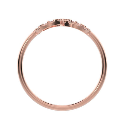 0.165 ct Round Cut Moissanite dainty Minimalist Stackable infinity light cocktail 14K / 18K Solid Rose Gold everyday ring