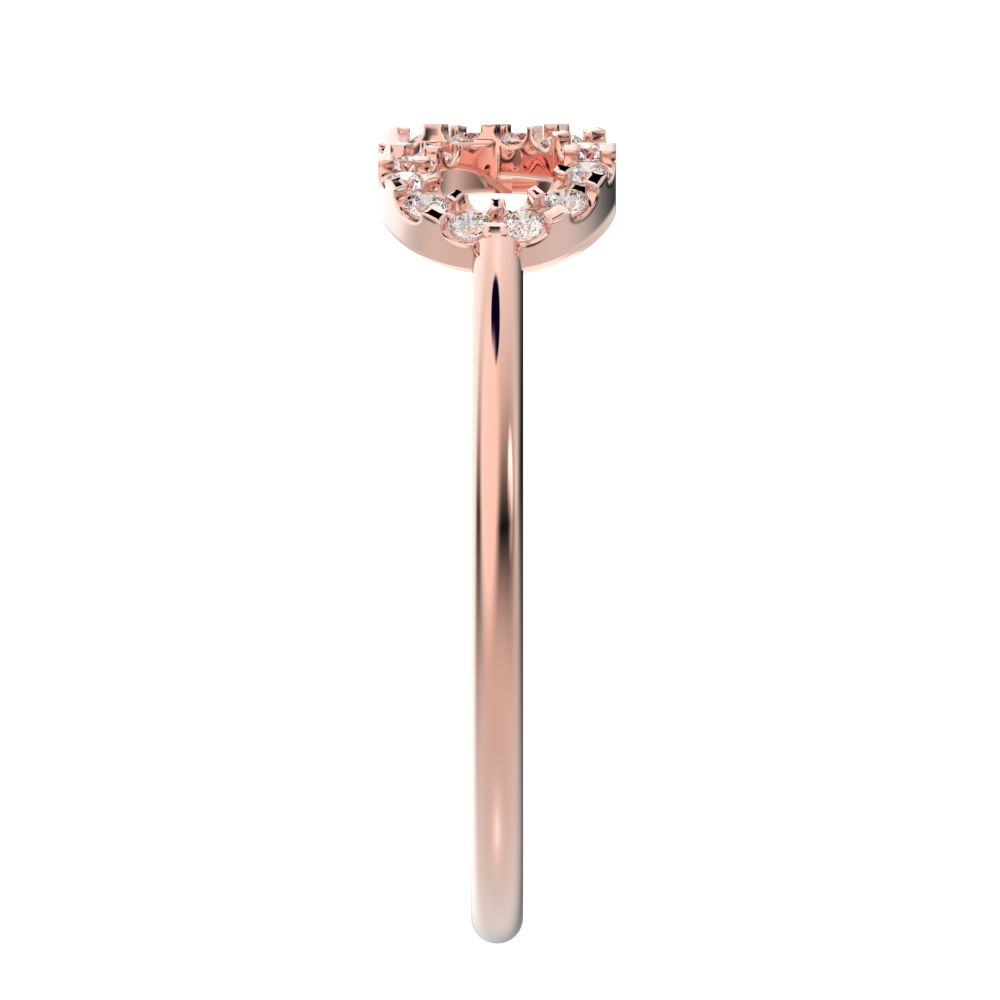 0.165 ct Round Cut Moissanite dainty Minimalist Stackable infinity light cocktail 14K / 18K Solid Rose Gold everyday ring