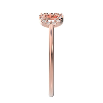 0.165 ct Round Cut Moissanite dainty Minimalist Stackable infinity light cocktail 14K / 18K Solid Rose Gold everyday ring