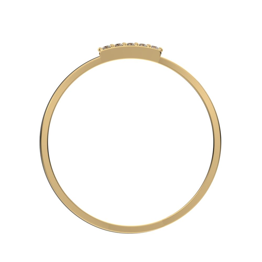 0.0375 ct Round Cut Moissanite dainty Minimalist Stackable half eternity bar spiral light 14K / 18K Solid Yellow Gold everyday wedding band
