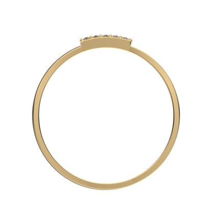0.0375 ct Round Cut Moissanite dainty Minimalist Stackable half eternity bar spiral light 14K / 18K Solid Yellow Gold everyday wedding band