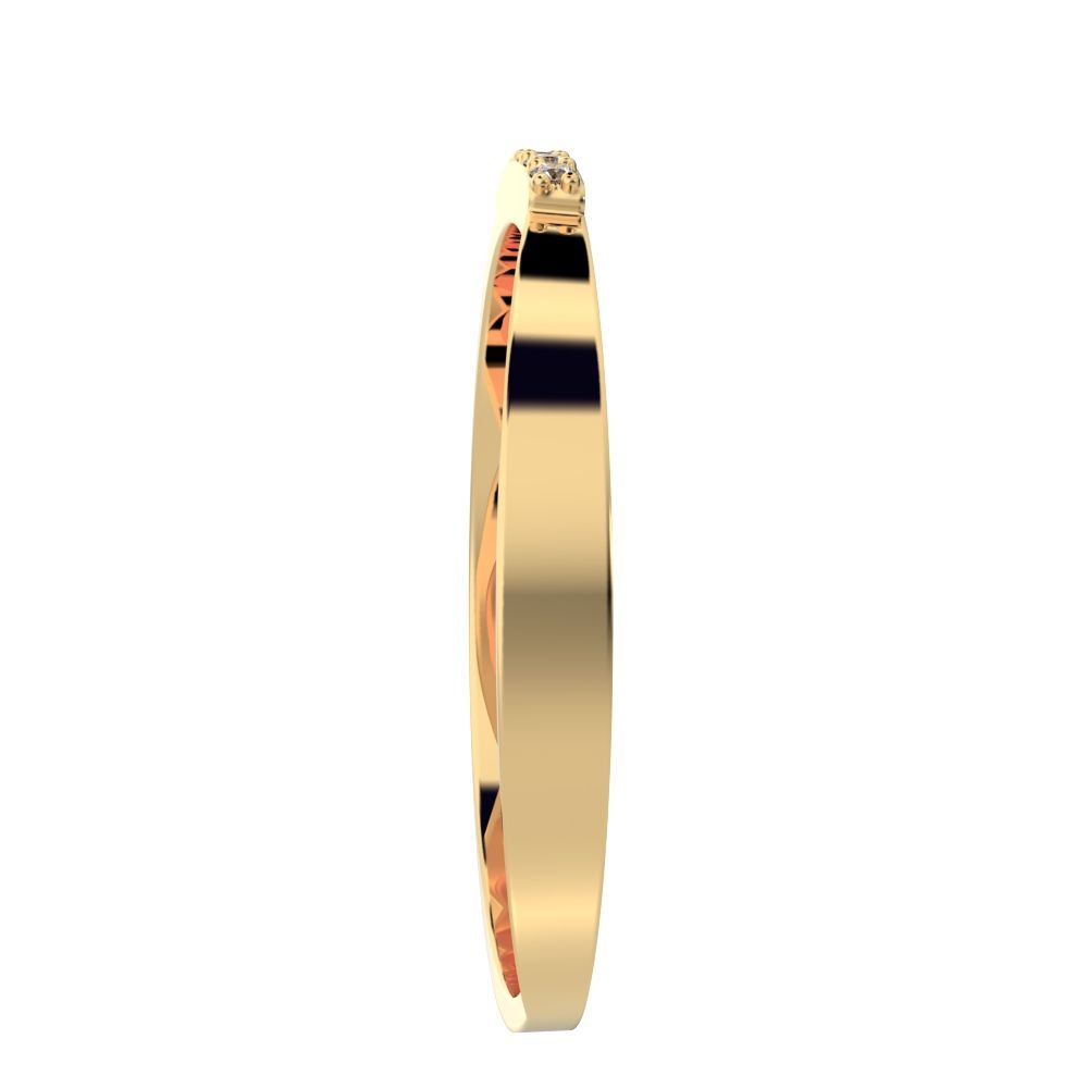 0.0375 ct Round Cut Moissanite dainty Minimalist Stackable half eternity bar spiral light 14K / 18K Solid Yellow Gold everyday wedding band
