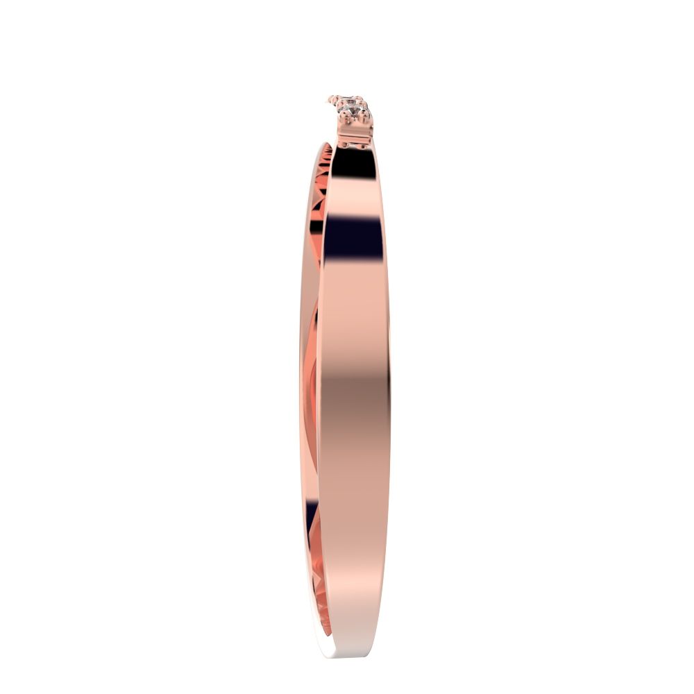0.0375 ct Round Cut Moissanite dainty Minimalist Stackable half eternity bar spiral light 14K / 18K Solid Rose Gold everyday wedding band