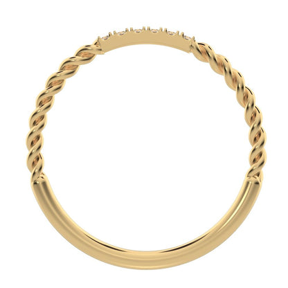 0.18 ct Round Cut Moissanite dainty Minimalist Stackable half eternity light simple 14K / 18K Solid Yellow Gold everyday wedding band