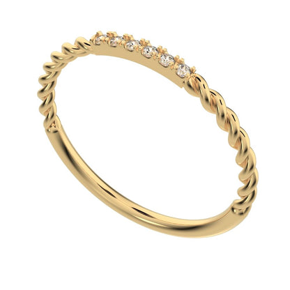 0.18 ct Round Cut Moissanite dainty Minimalist Stackable half eternity light simple 14K / 18K Solid Yellow Gold everyday wedding band