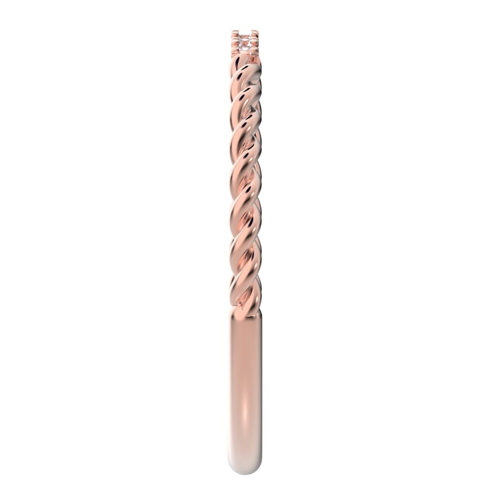 0.18Ct Round Cut Simulated Clear Diamond Minimalist Stackable half eternity light simple 14K / 18K Solid Rose Gold everyday wedding band