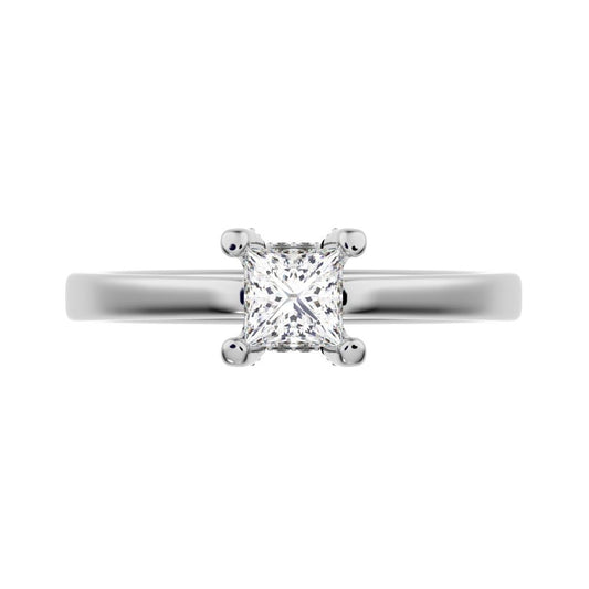 0.49 ct Princess Cut Moissanite anniversary solitaire classic engagement vintage 14K / 18K Solid White Gold engagement ring