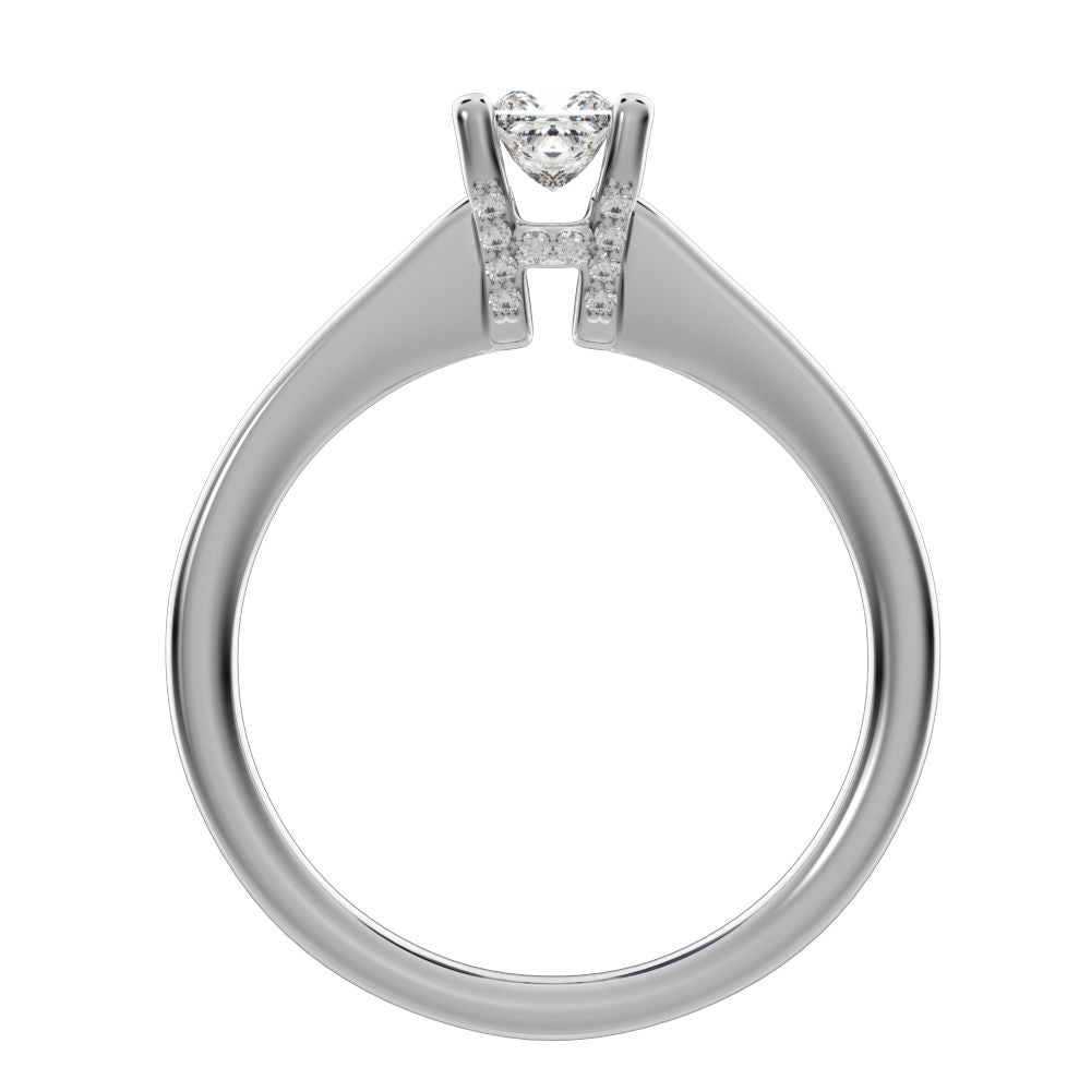 0.49 ct Princess Cut Moissanite anniversary solitaire classic engagement vintage 14K / 18K Solid White Gold engagement ring