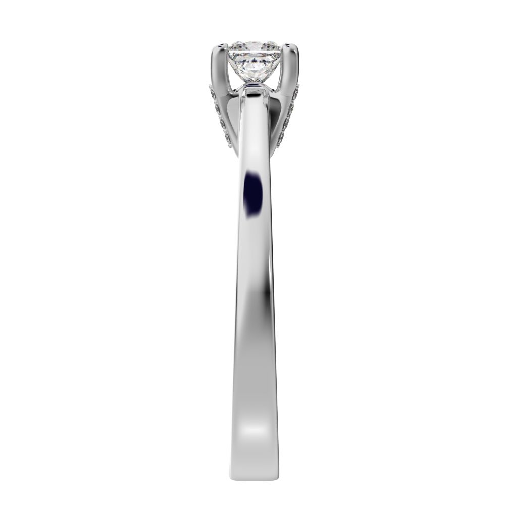 0.49 ct Princess Cut Moissanite anniversary solitaire classic engagement vintage 14K / 18K Solid White Gold engagement ring