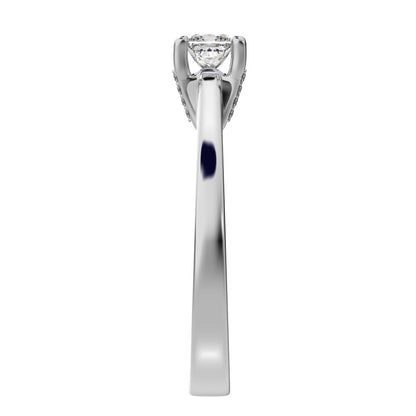 0.49 ct Princess Cut Moissanite anniversary solitaire classic engagement vintage 14K / 18K Solid White Gold engagement ring