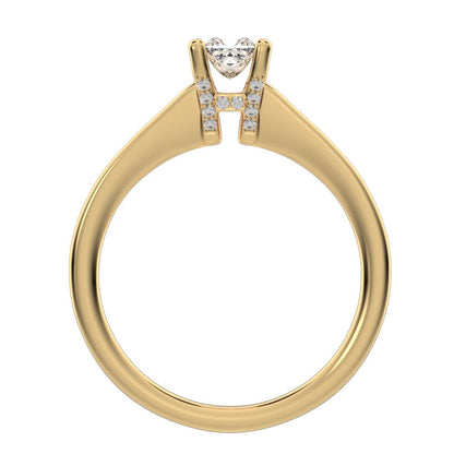 0.49 ct Princess Cut Moissanite anniversary solitaire classic engagement vintage 14K / 18K Solid Yellow Gold engagement ring