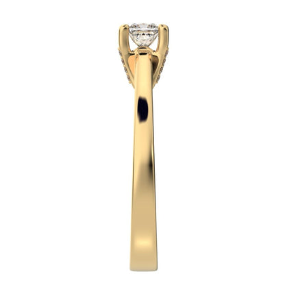 0.49 ct Princess Cut Moissanite anniversary solitaire classic engagement vintage 14K / 18K Solid Yellow Gold engagement ring