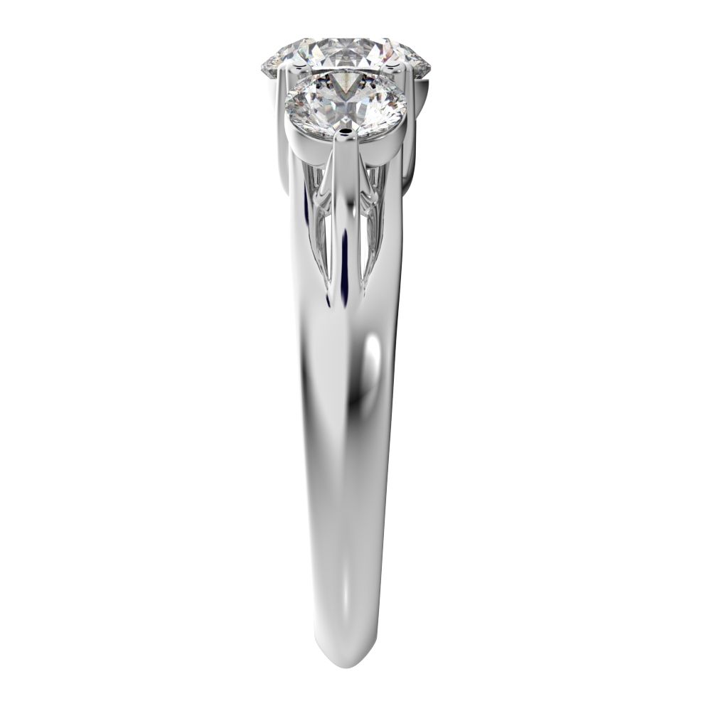 2.2 ct Round Cut Moissanite anniversary 3 stone vintage European classic 14K / 18K Solid White Gold engagement ring