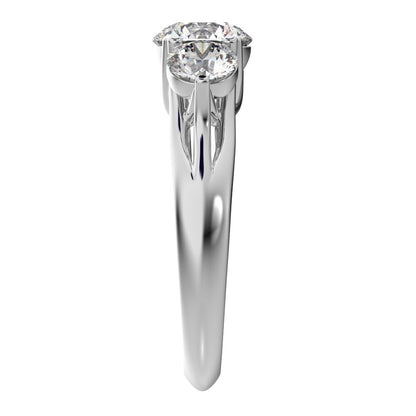 2.2 ct Round Cut Moissanite anniversary 3 stone vintage European classic 14K / 18K Solid White Gold engagement ring