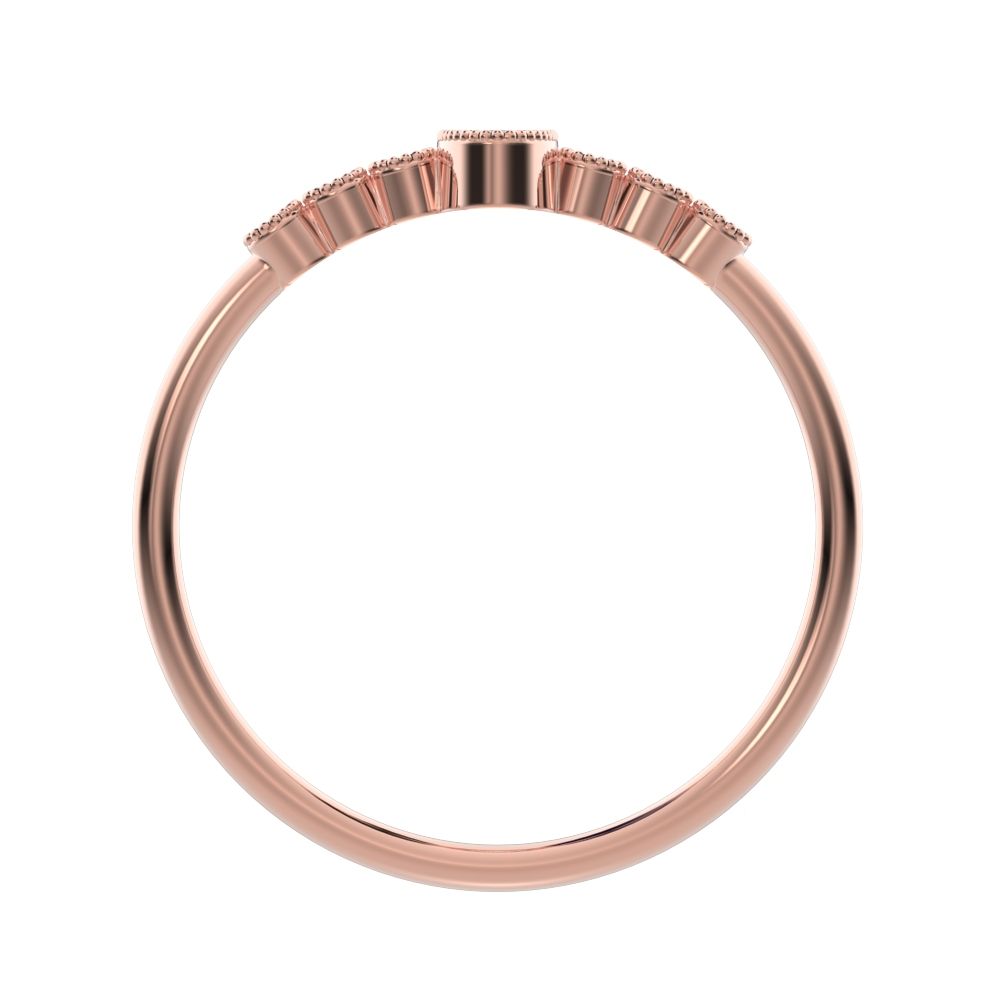 0.195 ct Oval Cut Simulated Clear Diamond dainty halo Minimalist solitaire with accents milgrain 14K / 18K Solid Rose Gold everyday ring