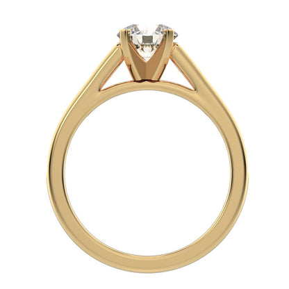 1.27 ct Round Cut Moissanite anniversary European vintage classic solitaire with accents simple 14K / 18K Solid Yellow Gold engagement ring