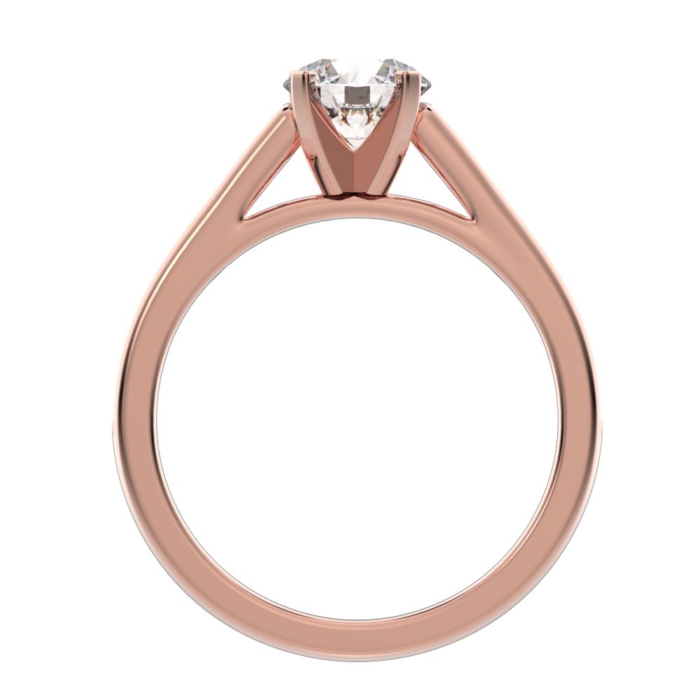 1.27 ct Round Cut Moissanite anniversary European vintage classic solitaire with accents simple 14K / 18K Solid Rose Gold engagement ring