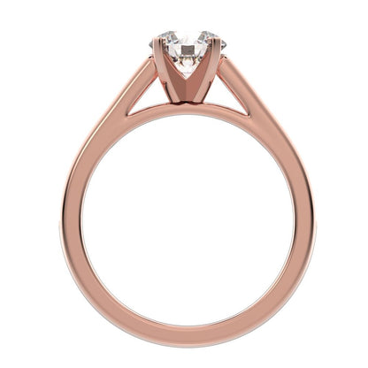 1.27 ct Round Cut Moissanite anniversary European vintage classic solitaire with accents simple 14K / 18K Solid Rose Gold engagement ring