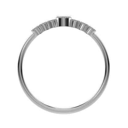 0.545 ct Cushion Cut Simulated Clear Diamond dainty halo Minimalist solitaire with accents 14K / 18K Solid White Gold everyday ring