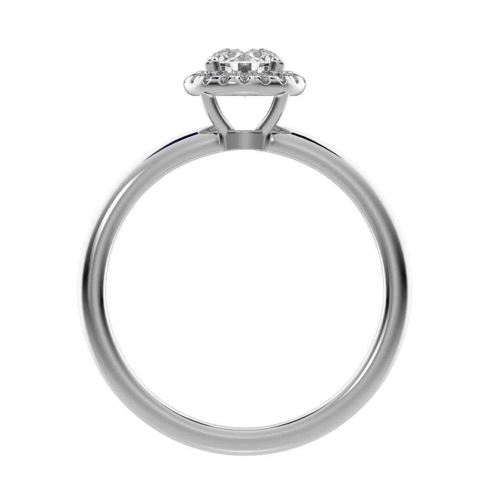 0.575Ct Round Cut Moissanite anniversary split-shank solitaire with accents halo Infinity 14K / 18K Solid White Gold engagement ring