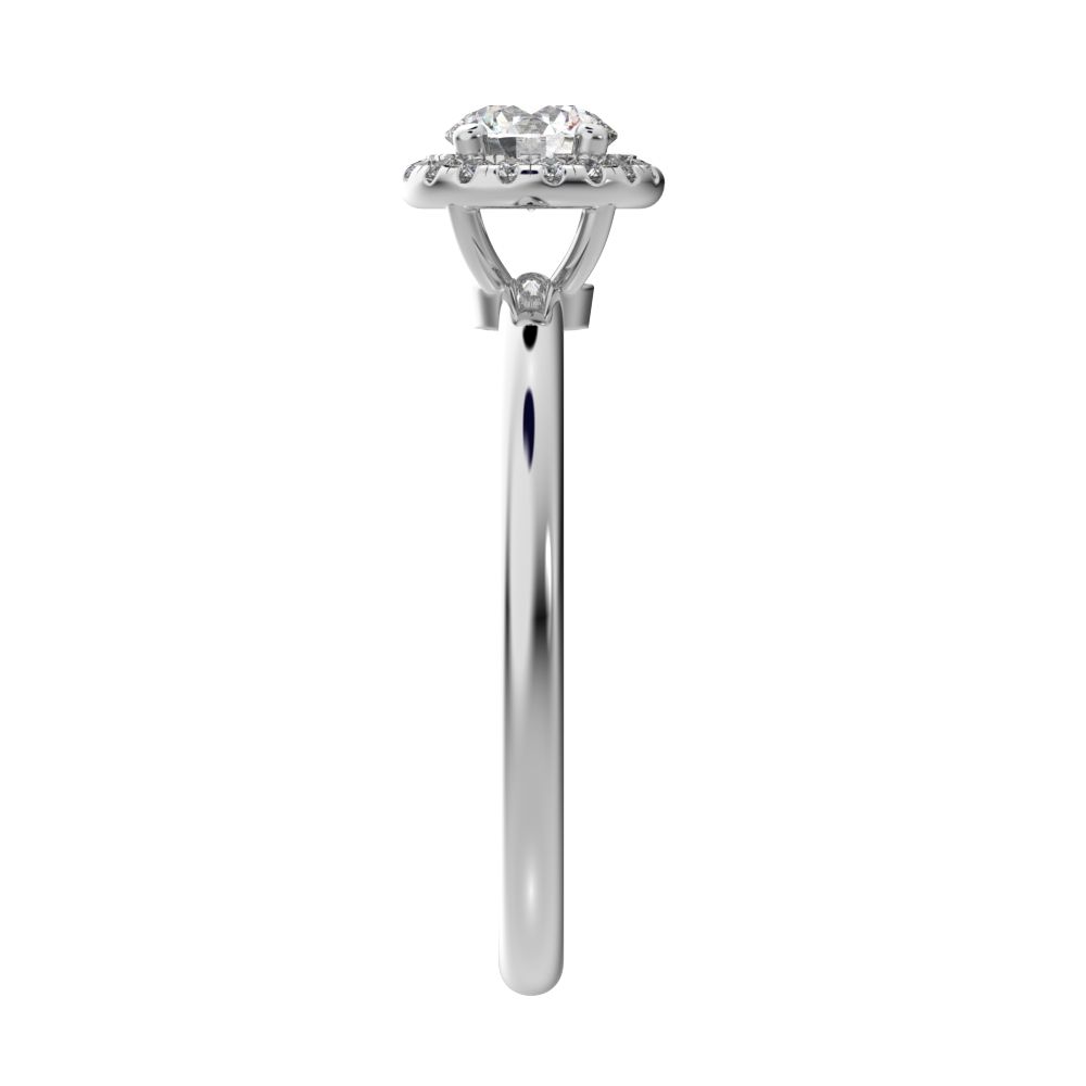 0.575Ct Round Cut Moissanite anniversary split-shank solitaire with accents halo Infinity 14K / 18K Solid White Gold engagement ring