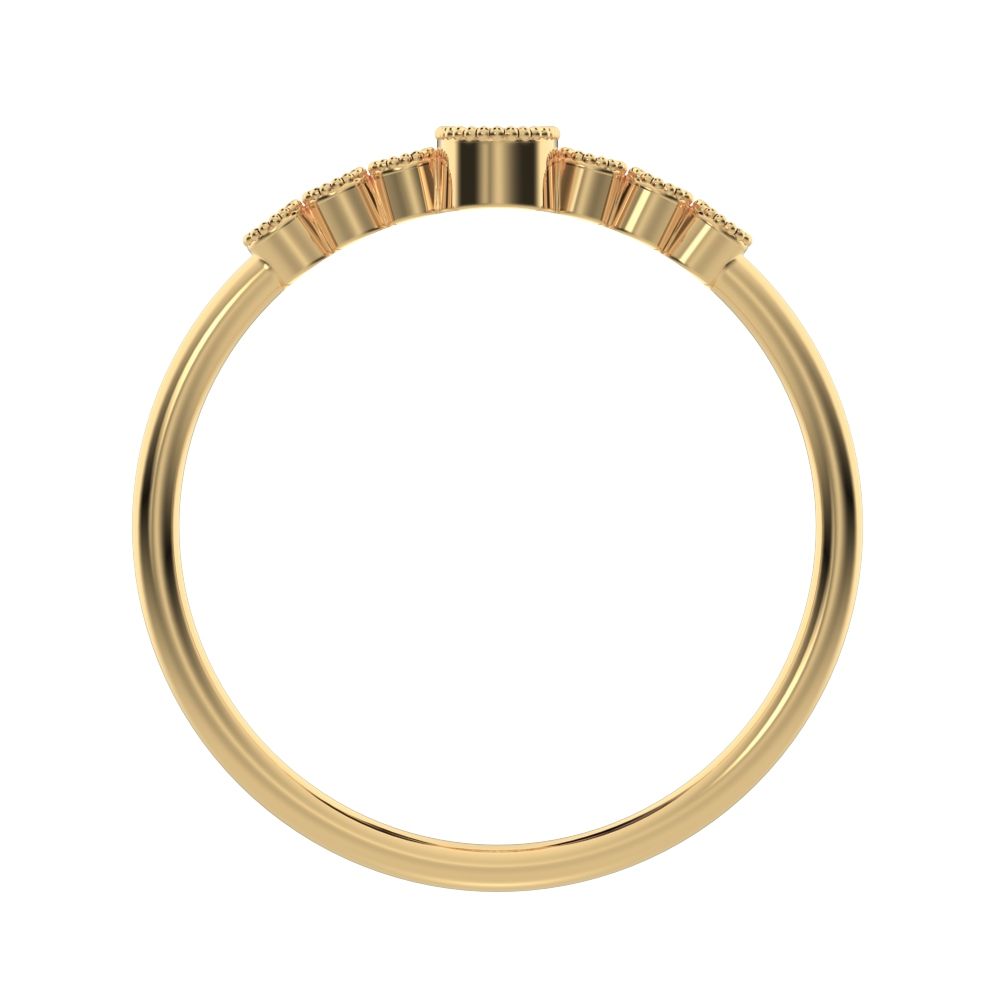 0.545 ct Cushion Cut Moissanite dainty halo Minimalist solitaire with accents bezel milgrain 14K / 18K Solid Yellow Gold everyday ring