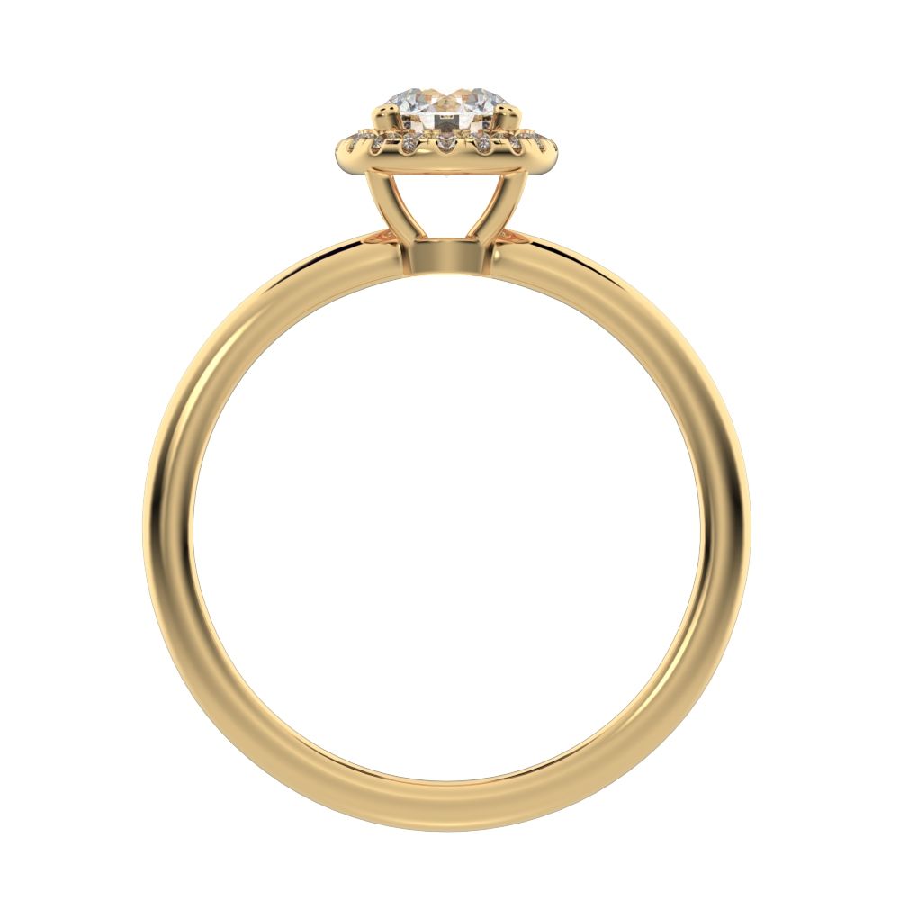 0.575 ct Round Cut Moissanite anniversary European classic solitaire with accents halo cluster 14K / 18K Solid Yellow Gold engagement ring