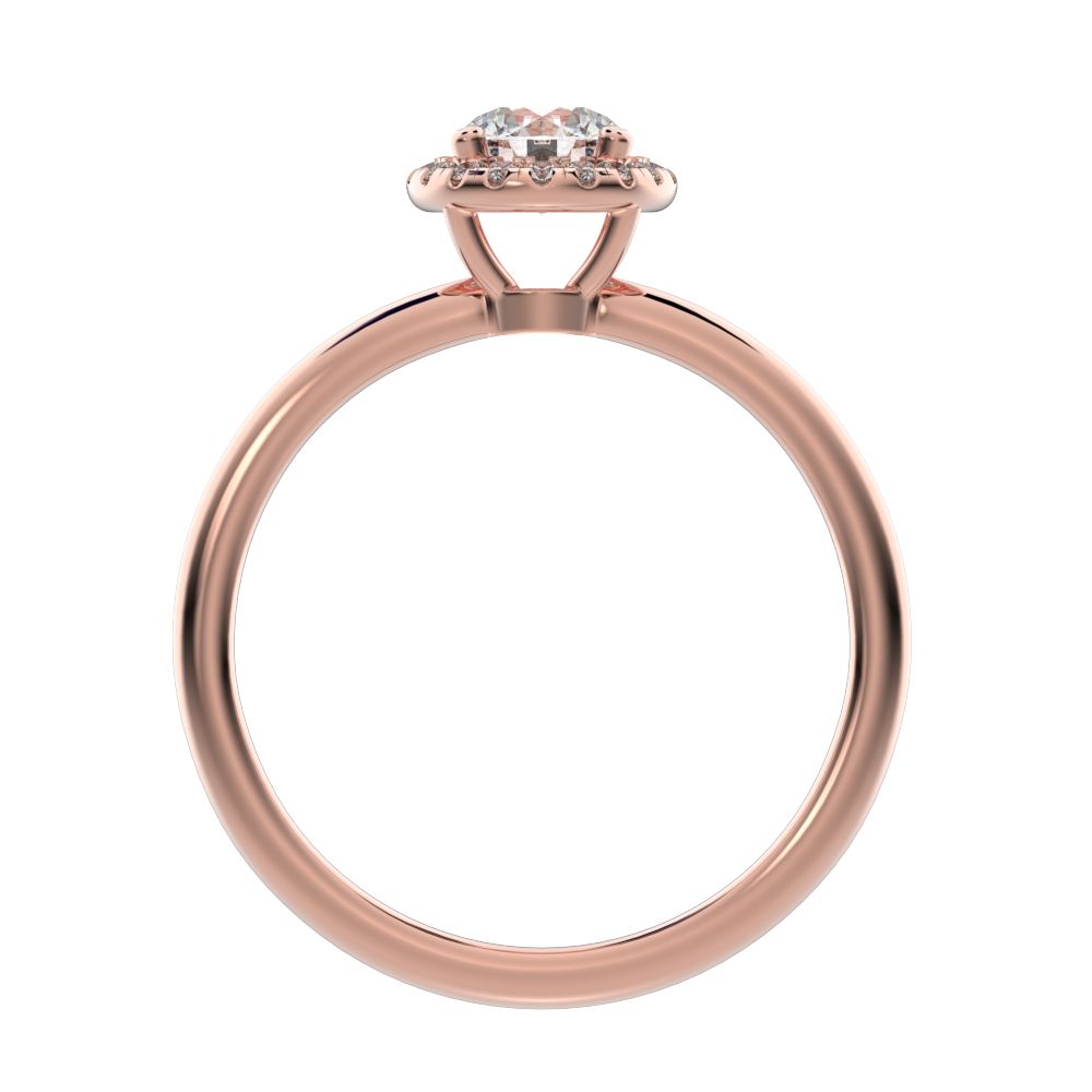0.575 ct Round Cut Moissanite anniversary European classic solitaire with accents halo cluster 14K / 18K Solid Rose Gold engagement ring