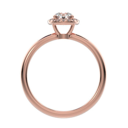 0.575 ct Round Cut Moissanite anniversary European classic solitaire with accents halo cluster 14K / 18K Solid Rose Gold engagement ring