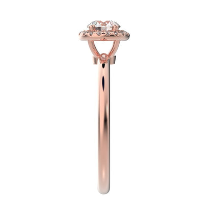 0.575 ct Round Cut Moissanite anniversary European classic solitaire with accents halo cluster 14K / 18K Solid Rose Gold engagement ring