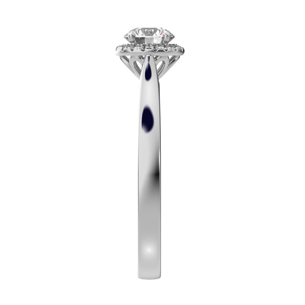0.55 ct Round Cut Moissanite anniversary European classic solitaire with accents halo cluster 14K / 18K Solid White Gold engagement ring