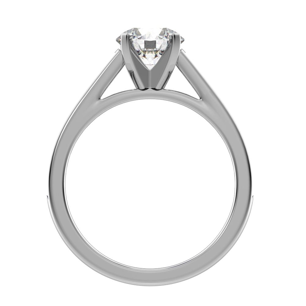 1.64 ct Round Cut Moissanite anniversary solitaire with accents classic channel vintage 14K / 18K Solid White Gold engagement ring