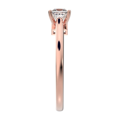 0.53 ct Princess Cut Moissanite anniversary solitaire classic vintage 14K / 18K Solid Rose Gold engagement ring