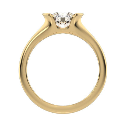 1 ct Round Cut Moissanite anniversary classic solitaire tension vintage 14K / 18K Solid Yellow Gold engagement ring