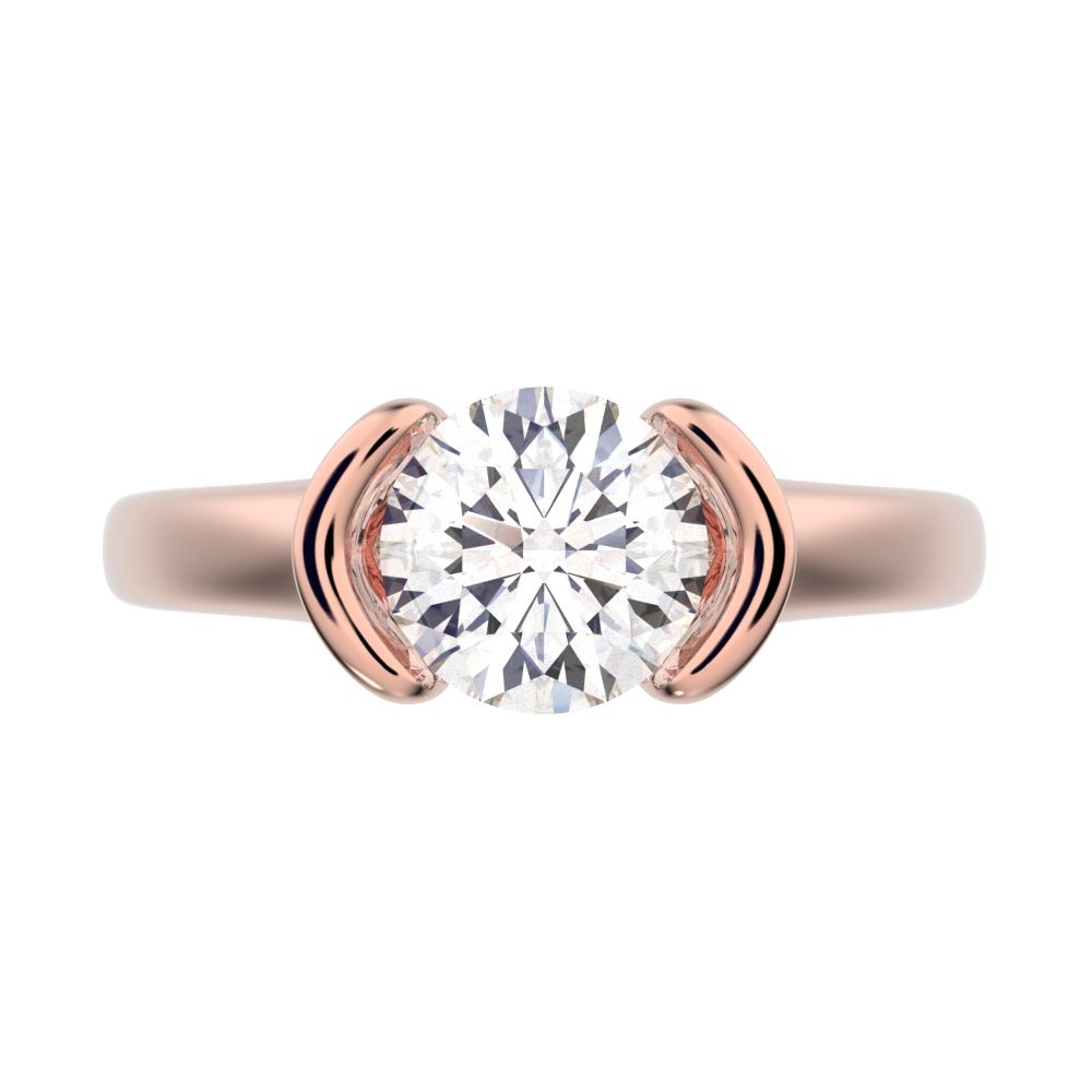1 ct Round Cut Moissanite anniversary classic solitaire tension vintage 14K / 18K Solid Rose Gold engagement ring