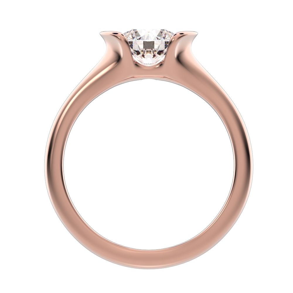 1 ct Round Cut Moissanite anniversary classic solitaire tension vintage 14K / 18K Solid Rose Gold engagement ring