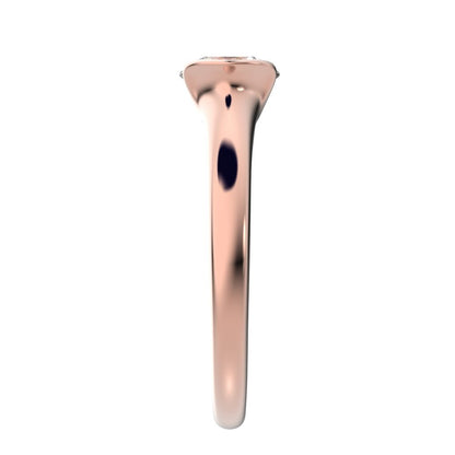 1 ct Round Cut Simulated Clear Diamond anniversary classic solitaire tension vintage 14K / 18K Solid Rose Gold engagement ring