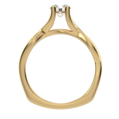 0.46 ct Round Cut Moissanite anniversary classic solitaire split shank infinity knot 14K / 18K Solid Yellow Gold engagement ring