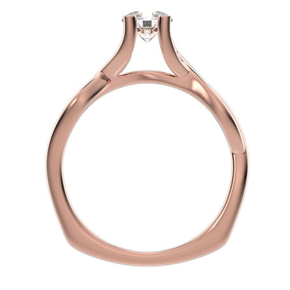 0.46 ct Round Cut Moissanite anniversary classic solitaire split shank infinity knot 14K / 18K Solid Rose Gold engagement ring