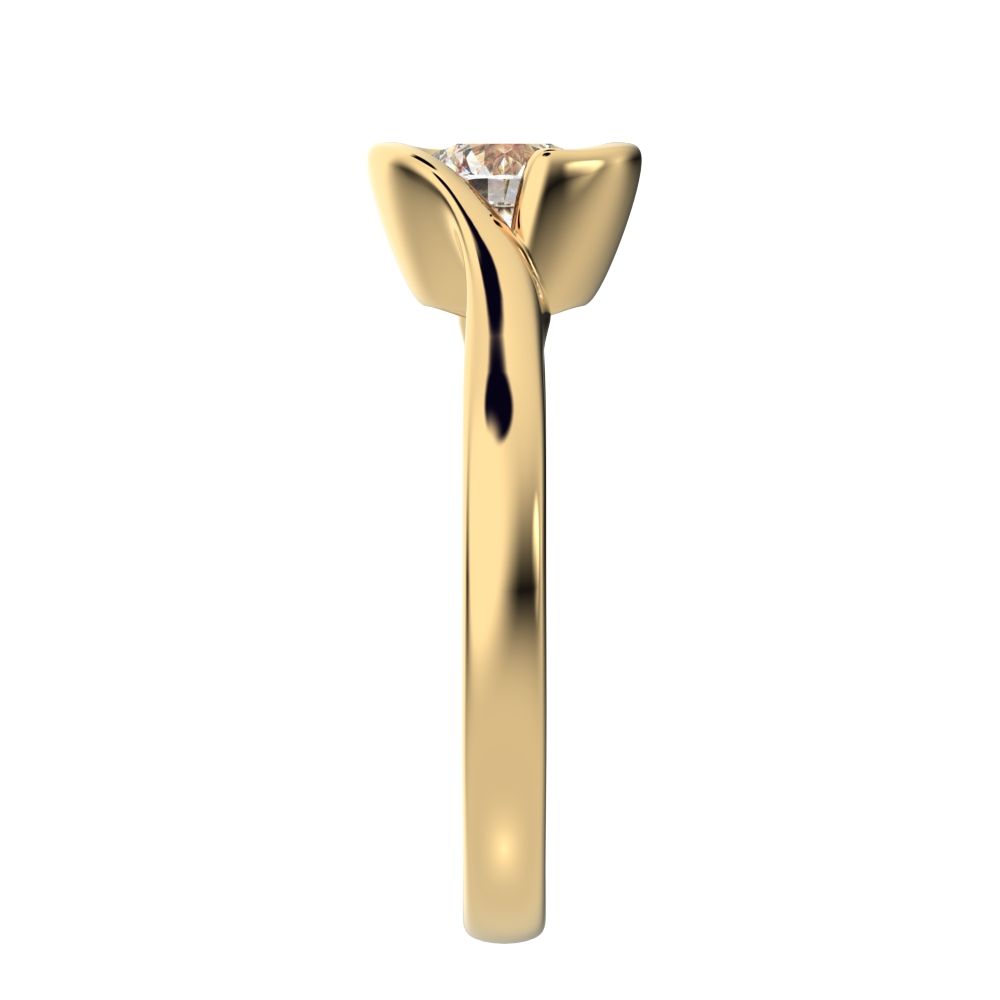 0.67 ct Round Cut Simulated Clear Diamond dainty classic solitaire infinity eye vintage 14K / 18K Solid Yellow Gold engagement ring